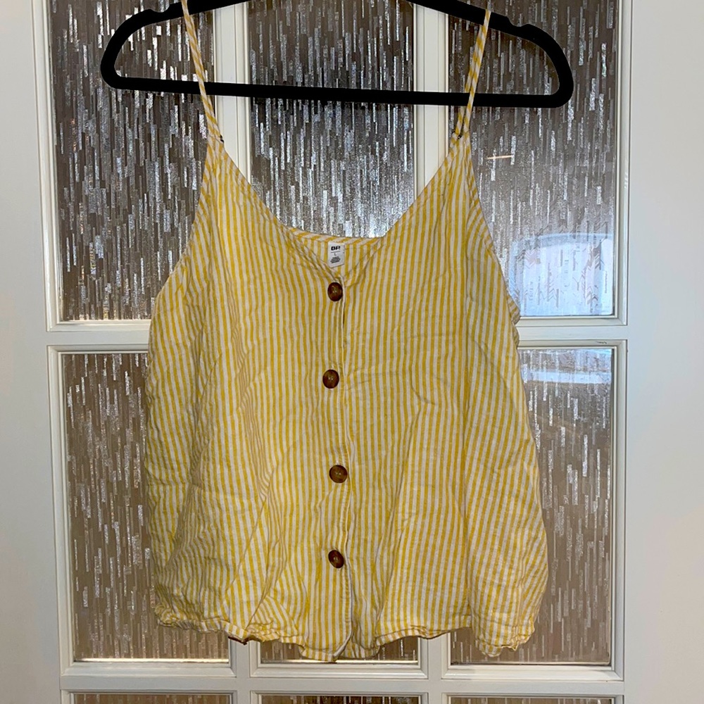 BP yellow/white striped tank